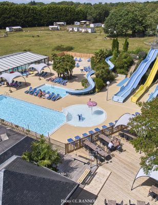 vue aerienne camping les jardins du morbihan